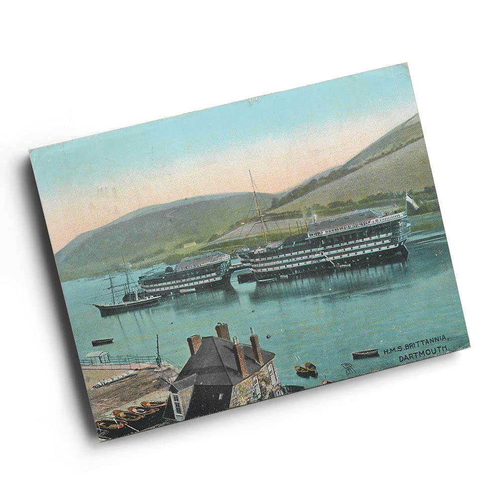 A3 PRINT - Vintage Devon - H.M.S. Brittannia, Dartmouth