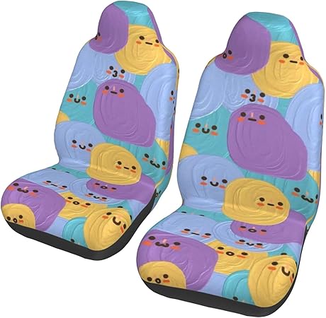 Amazon カーシートカバー 油絵 キャラクター かわいい 車用シートカバー ２枚セット シートカバー フロントシートカバー 防塵 汚れ防止 シート保護 取付簡単 前席 汎用 Suv 普通車 軽自動車用 運転席 助手席 カー用品 シートカバー 車 バイク