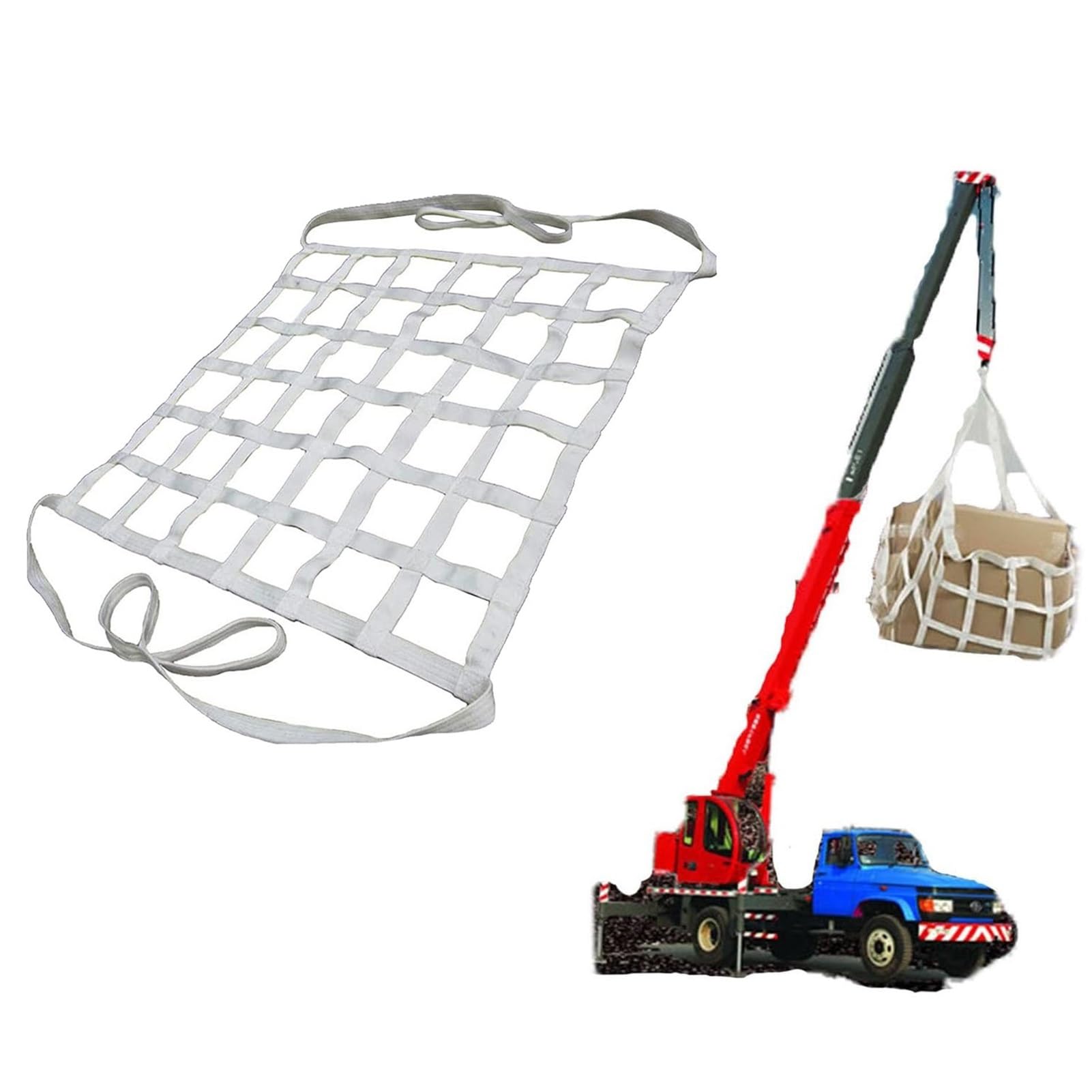 Red de carga elástica - Redes de poliéster para elevación de carga, red plana de poliéster para eslingas, redes colgantes para muelles de carga y descarga de barcos(1.5 X 1.5M/Mesh 10cm/Load 500kg)