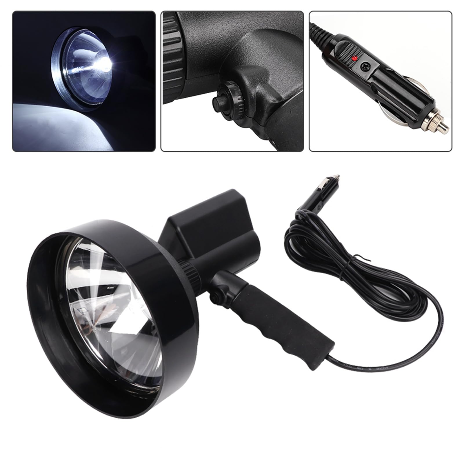 Lampada Allo Xeno Portatile Lampada da Lavoro Leggera da 55 W da Lavoro Portatile per Campeggio Pesca Caccia Nero 24 X 17,8 X 23 Cm (Luce da 7 pollici)
