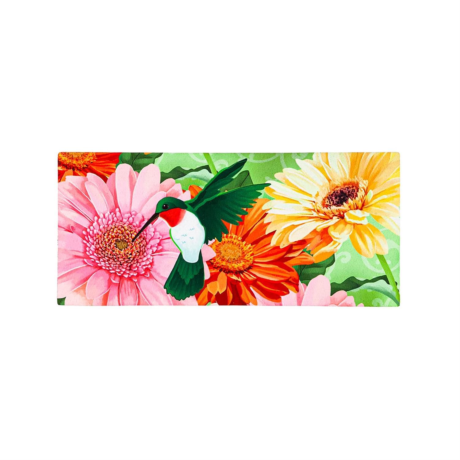 Paillasson interchangeable sassafras colibri marguerites tapis entree 56x25cm