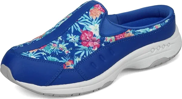 Easy Spirit Womens Traveltime Floral Mule Sneakers Shoes Casual - Blue