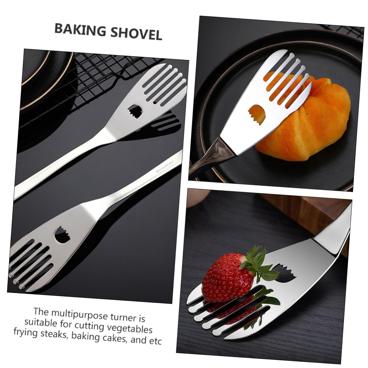 Kisangel Mini Pastel 3 Piezas pequeña espátula para freír espátula para galletas volteador de espátula de cocina horneando panqueques volteador de cocina espátula multiusos pastel Crema