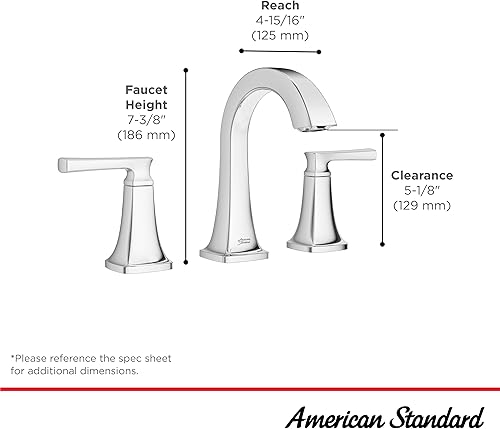 Miniatura 5 de American Standard 7426801.295, Belmeade - Grifo de baño de dos manijas de 8 pulgadas, níquel cepillado
