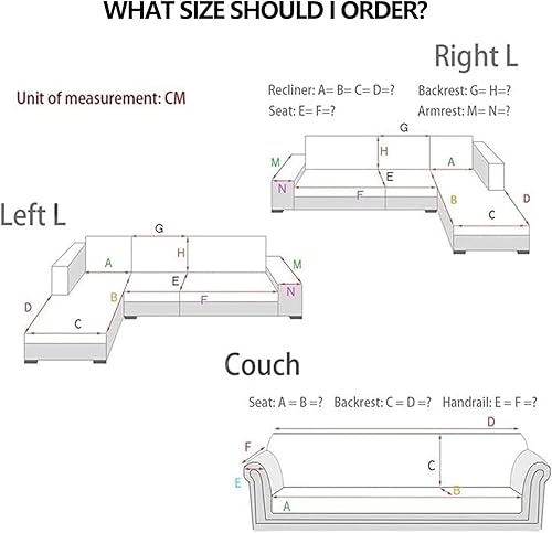 Miniatura 7 de HGTRH Fundas de sofá para sofá seccional antideslizantes, funda de sofá con diván de 3 asientos, fundas de sofá jacquard de chenilla, fundas de sofá