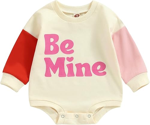 FYBITBO Sudadera de cuello redondo para bebé niña y niño sudadera de manga larga mameluco para el día de San Valentín ropa de otoño