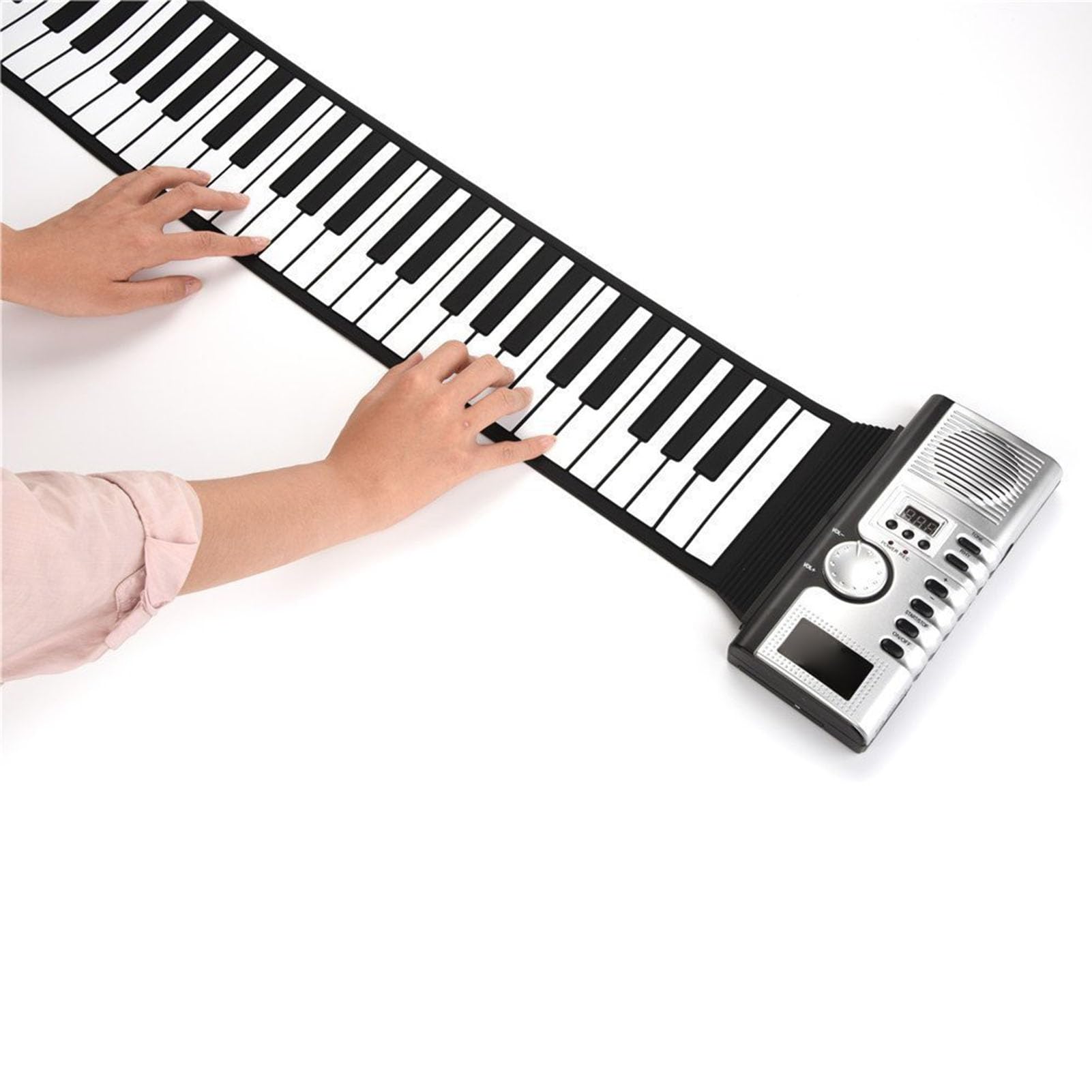 Tastiera Elettronica Arrotolabile Silicone 61 Tasti con Casse Integrate, per PC, Bambini e Principianti