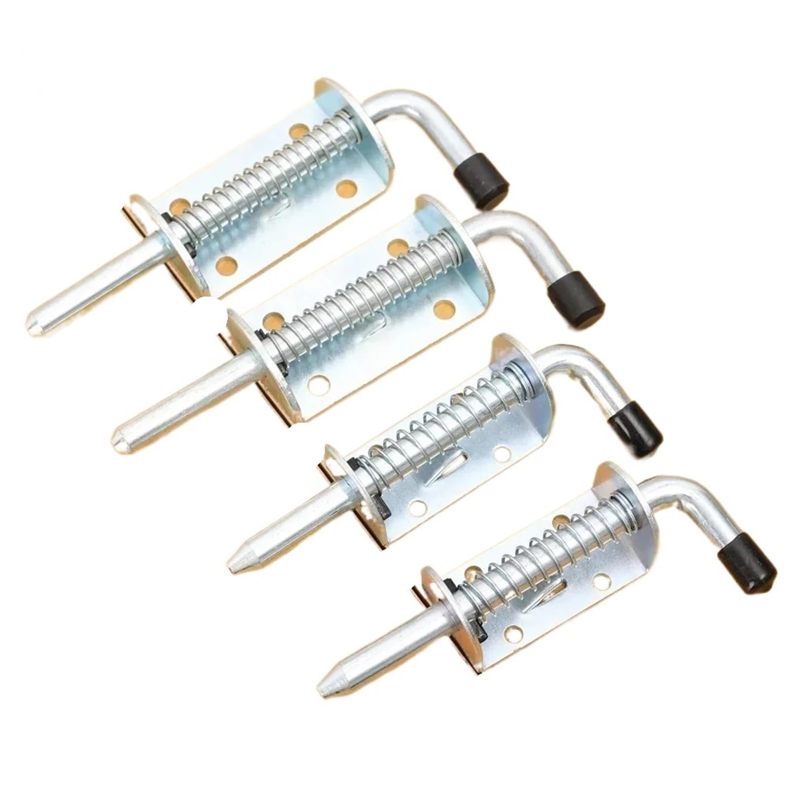 4pcs Heavy Duty Spring Bolts Latches Iron Pull Type Door Garage Lock Latch Security Barrel Bolt for Yard Gate