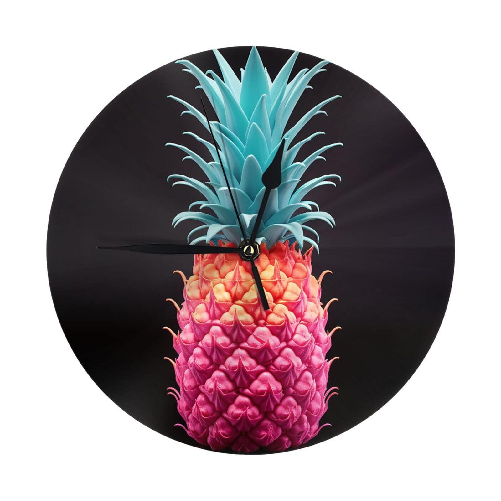 Horloge ananas de 25,4 cm sans tic-tac résolvant le bruit du salon