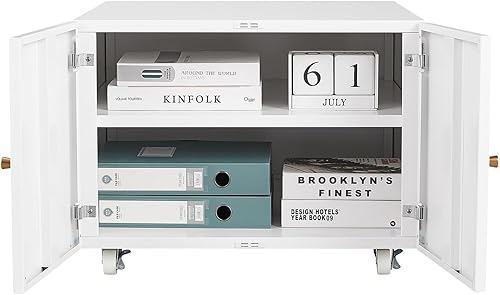 Miniatura 8 de Archivador de oficina para copiadora, archivador lateral móvil con 2 puertas, archivador rodante, soporte de impresora para archivo legalcartaA4