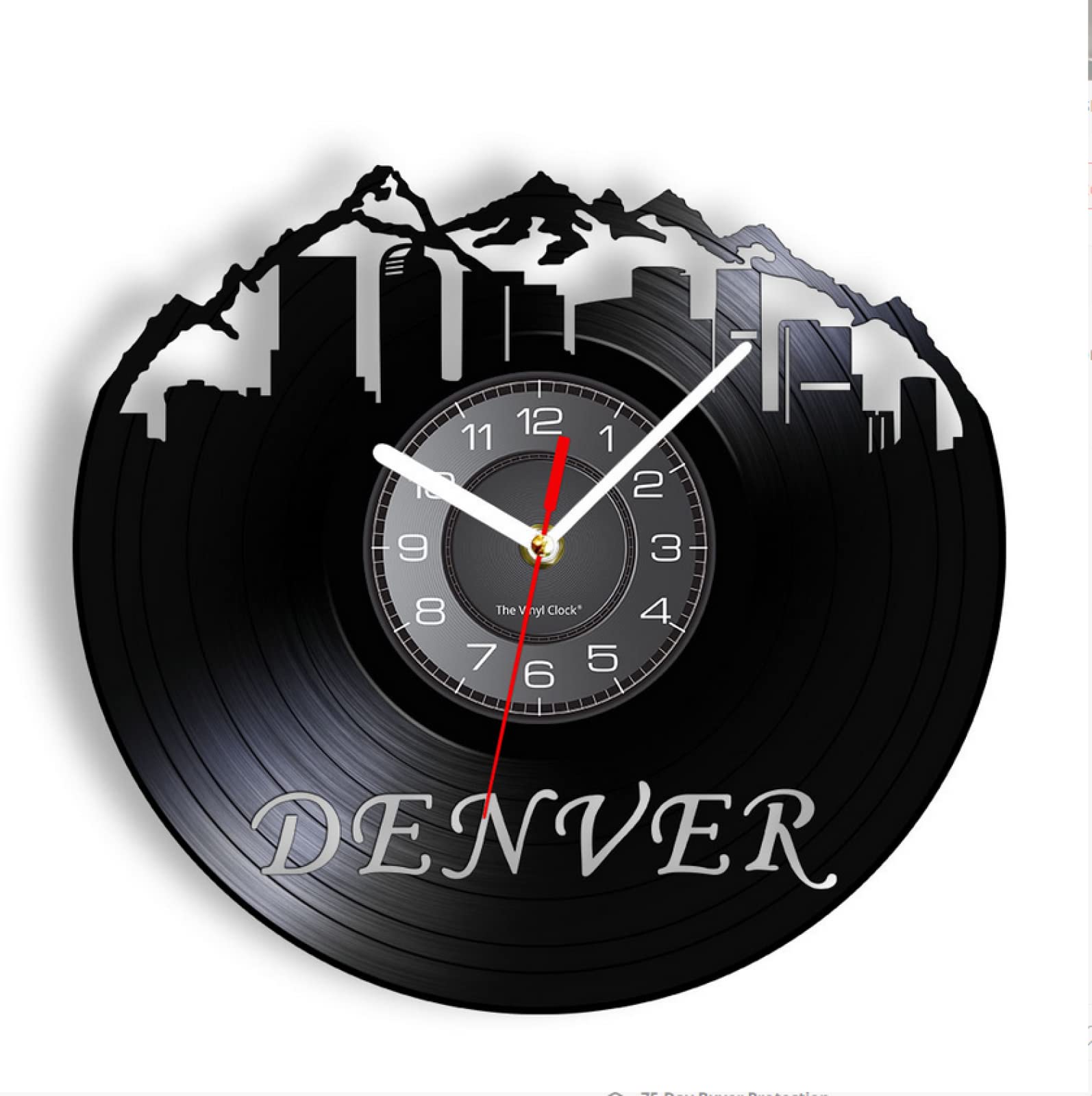 Guang trading12 Inch Wall Clock Denver Skyline Wall Clock Colorado Home State Vinyl Record Wall Clock Living In Denver Sightseeing Housewarming Gift