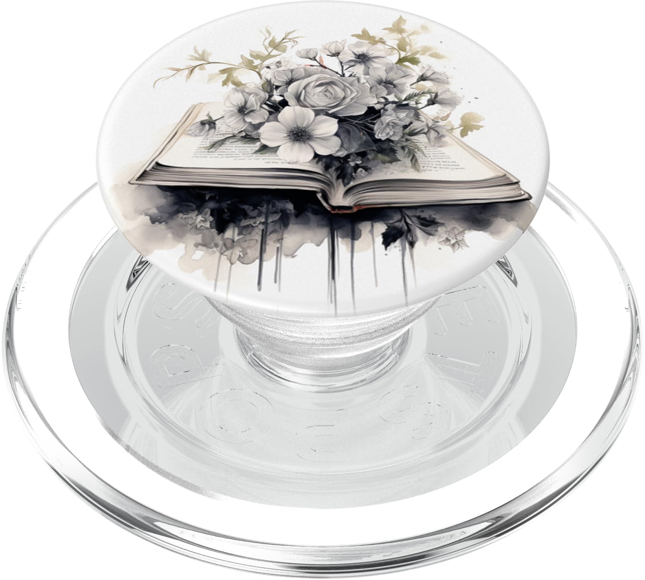Reading Books and Flowers Librarian Book Lover Floral PopSockets PopGrip for MagSafe
