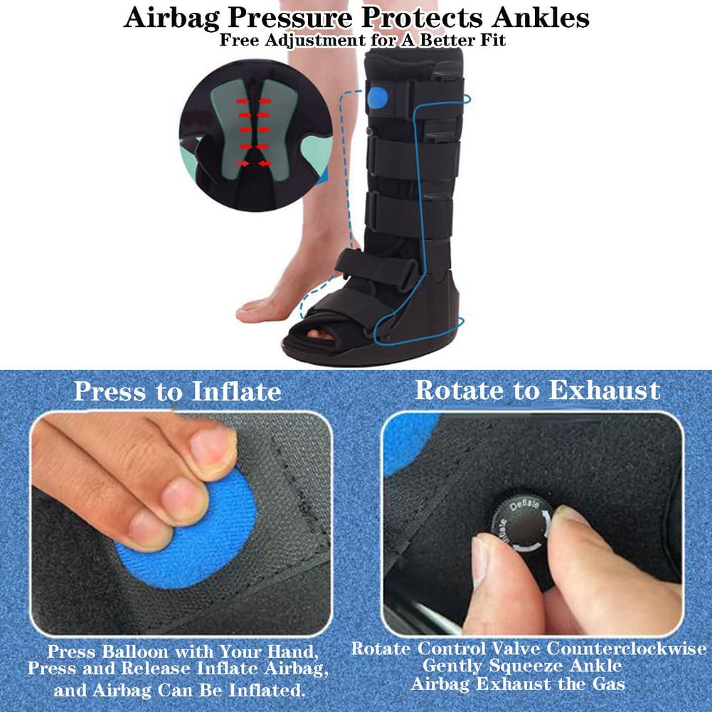 Andador De Aire Fundido, Soporte Ortopédico para Piernas, Férula para Pie Caído, Bota para Caminar para Esguinces De Tobillo O Pie, Bota para Fracturas, A Izquierda, L, A Izquierda, L
