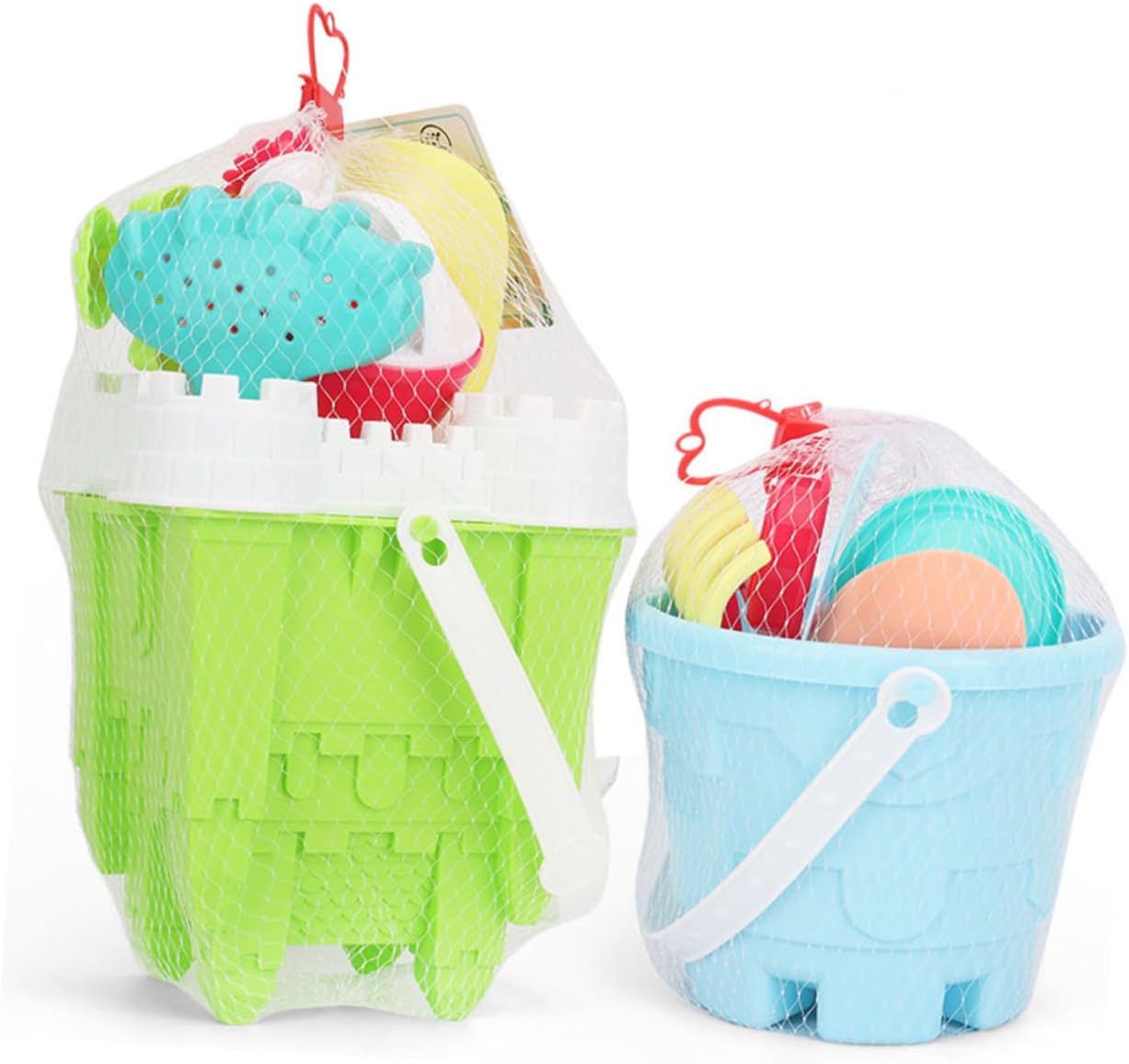 Totority 6Pcs Beach Sand for Plastic Sand Dredging Tools with Shovels and Buckets Outdoor Seaside Playthings for Garden Pool and Sandbox Fun