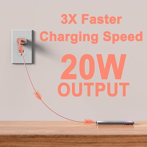 Vista 66 de iGENJUN Cargador USB C de 20 W, certificado MFi para iPhone 15, 14, 13, 12, cargador rápido, compacto PD 3.0, bloque de cargador de pared, lila