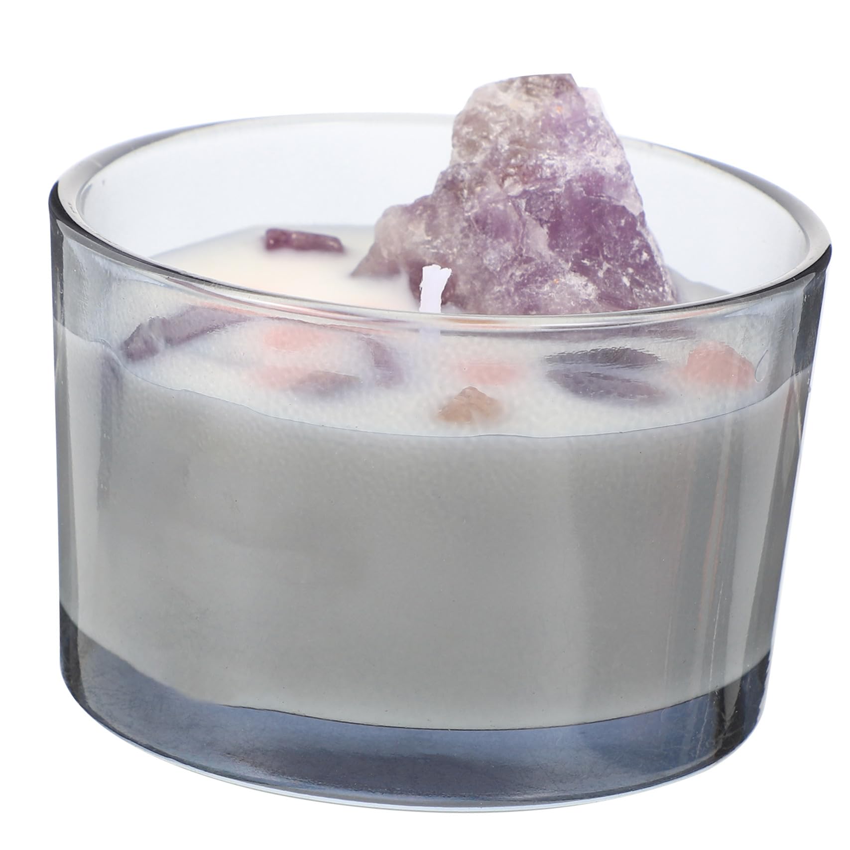 VALICLUD Vela Aromática Decorativa de Aromaterapia Hecha a Mano en Vaso de Vidrio Piedra de Cristal para Relajación y Ambiente Cálido en Sala de Estar