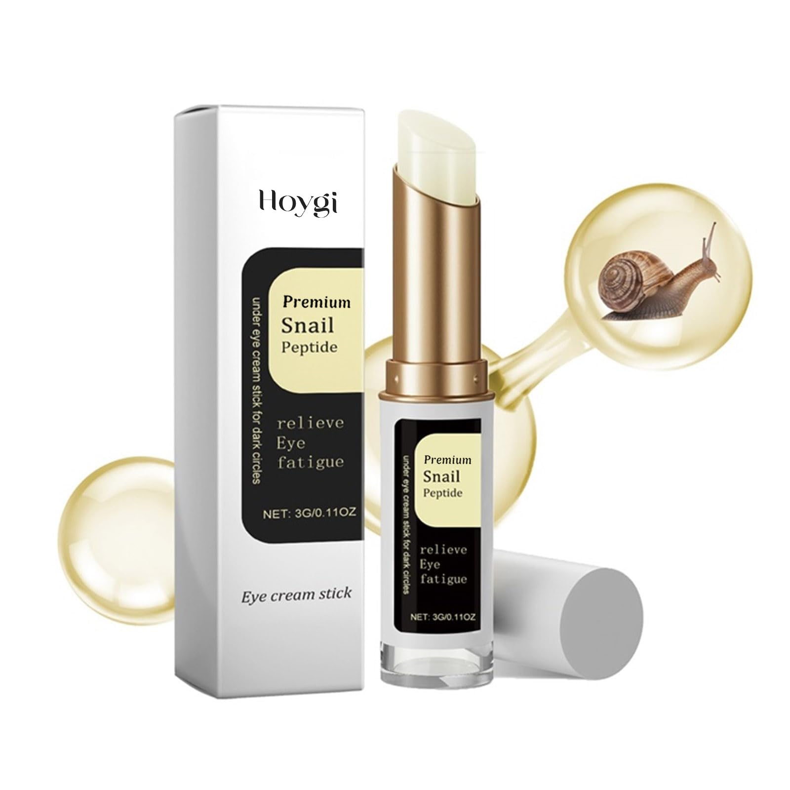 TERRIFI Eye Cream for Dark Circles, Advanced Snail Repair Eye Stick with Snail Mucin, Hydrating Cream for Puffiness and Bags Under Eyes, Reduces Fine Lines and Wrinkles (1pc)