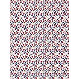 Décopatch Papier No. 789 Packung mit 20 Blätter (395 x 298 mm, ideal für Ihre Papmachés) blau rot blumen