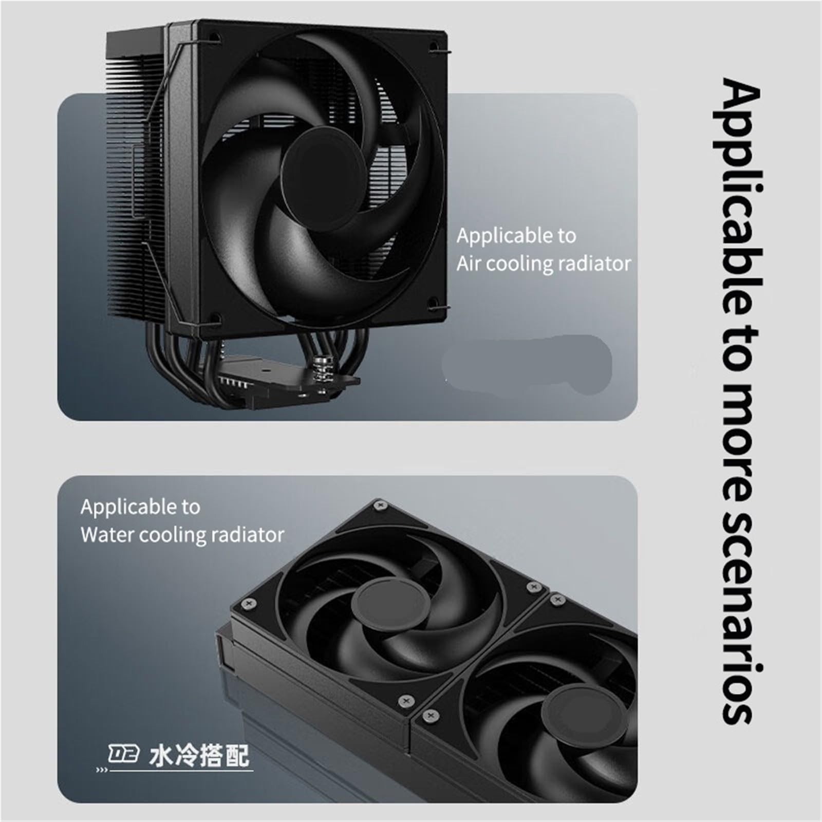 AS 120 12cm 5 foglie Design silenzioso Ventola for PC a basso rumore PWM 300-2000rpm Può essere utilizzata for radiatore di raffreddamento ad aria/acqua della CPU(WHITE)