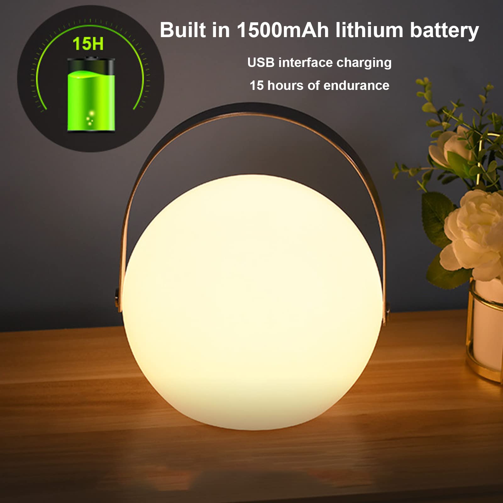 Chambre à Coucher Intérieure Atmosphère Lumière Camping en Plein Air Portable Veilleuse Romantique Simple 8 Couleurs Télécommande Lampe de Chevet Peut Être Chronométrée
