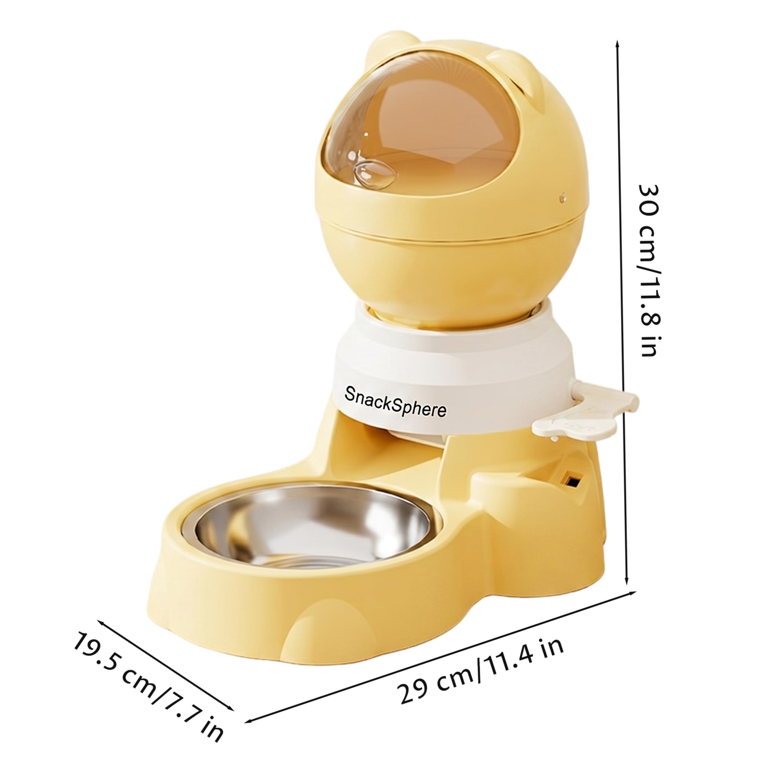 Distributeur Automatique interactif de friandises pour Animaux de Compagnie en Forme d'ours, mangeoire Lente 1, 5 l avec Deux Modes pour Chiens, Chats, Jouet Puzzle Alimentaire, Blanc