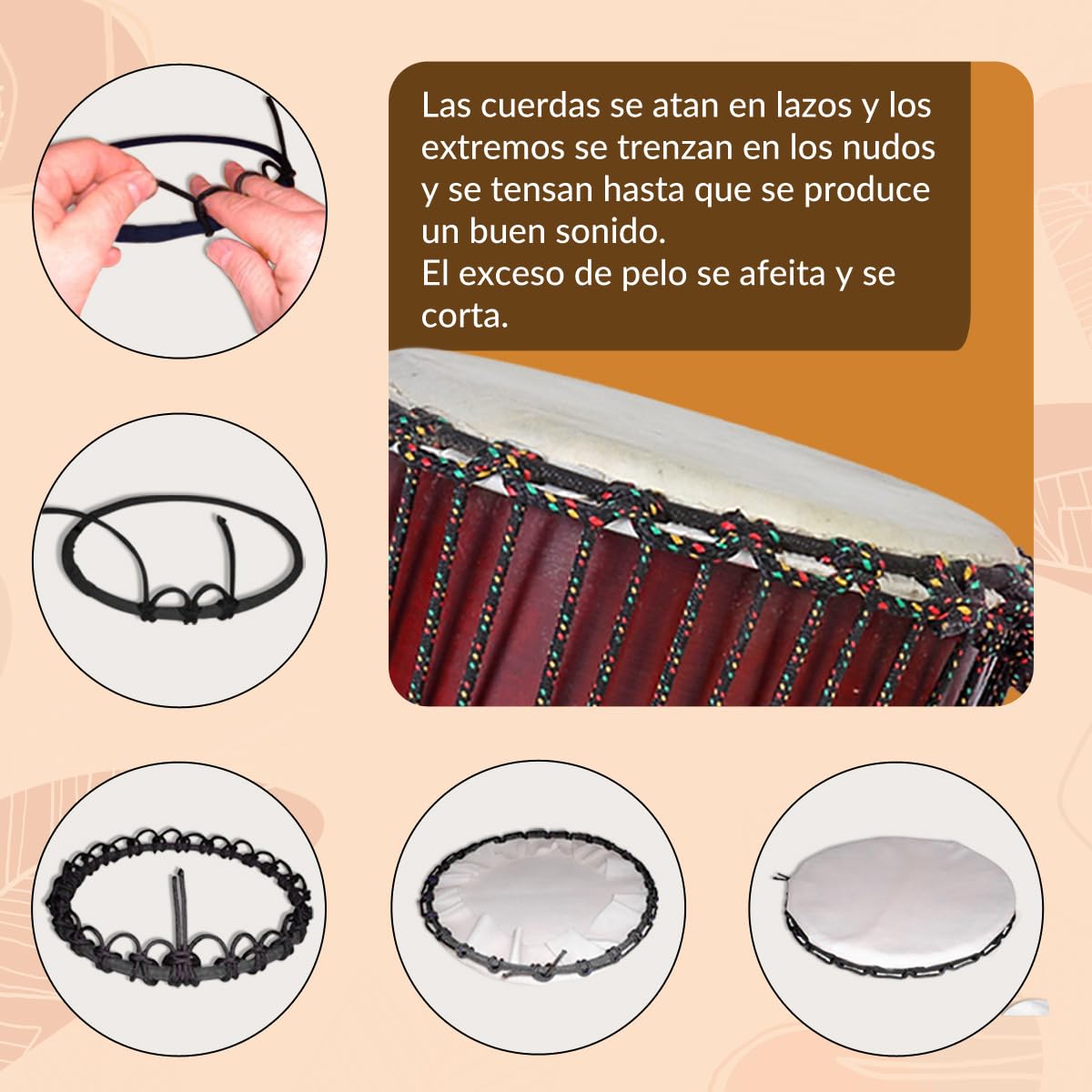 Tambor bongo djembe profesional de 60 cm tipo darbuka super sonido estilo africano