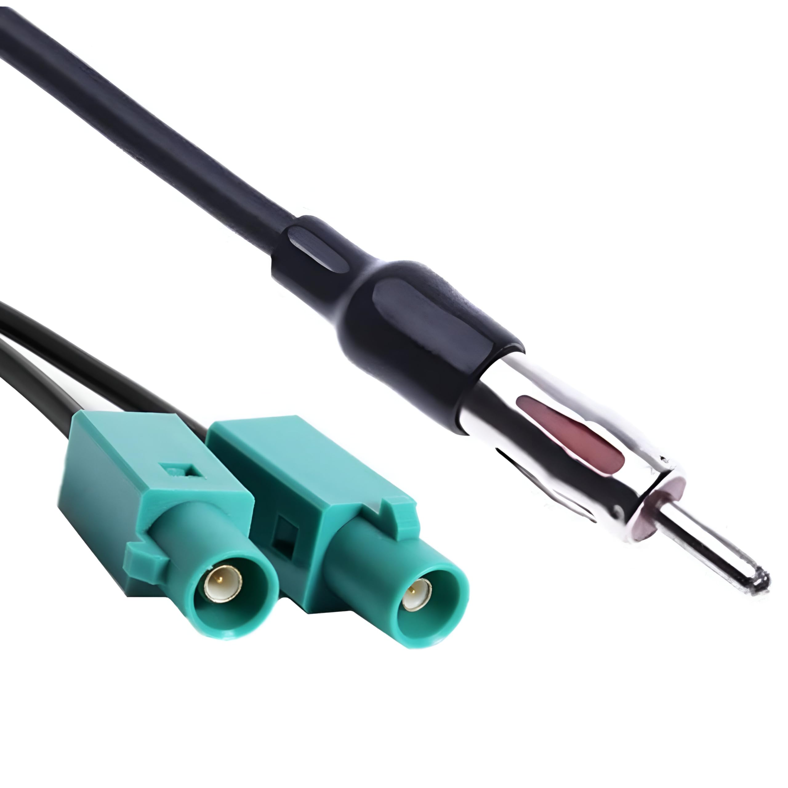 Sound Way AM/FM/DAB podwójny adapter antenowy Y - 2 Fakra Z na DIN męski/żeński, uniwersalny adapter do radia samochodowego