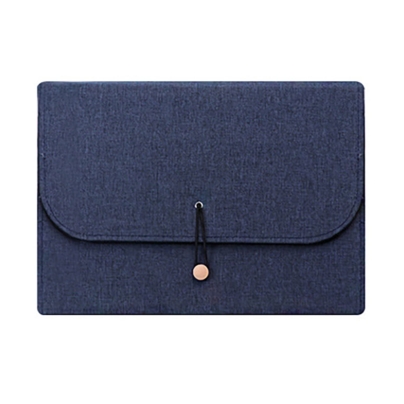 Etui na dokumenty ze skóry PU, Skórzana teczka na dokumenty, 13 przegródek, wielokolorowa, 33x3x24,5 cm(Blue)