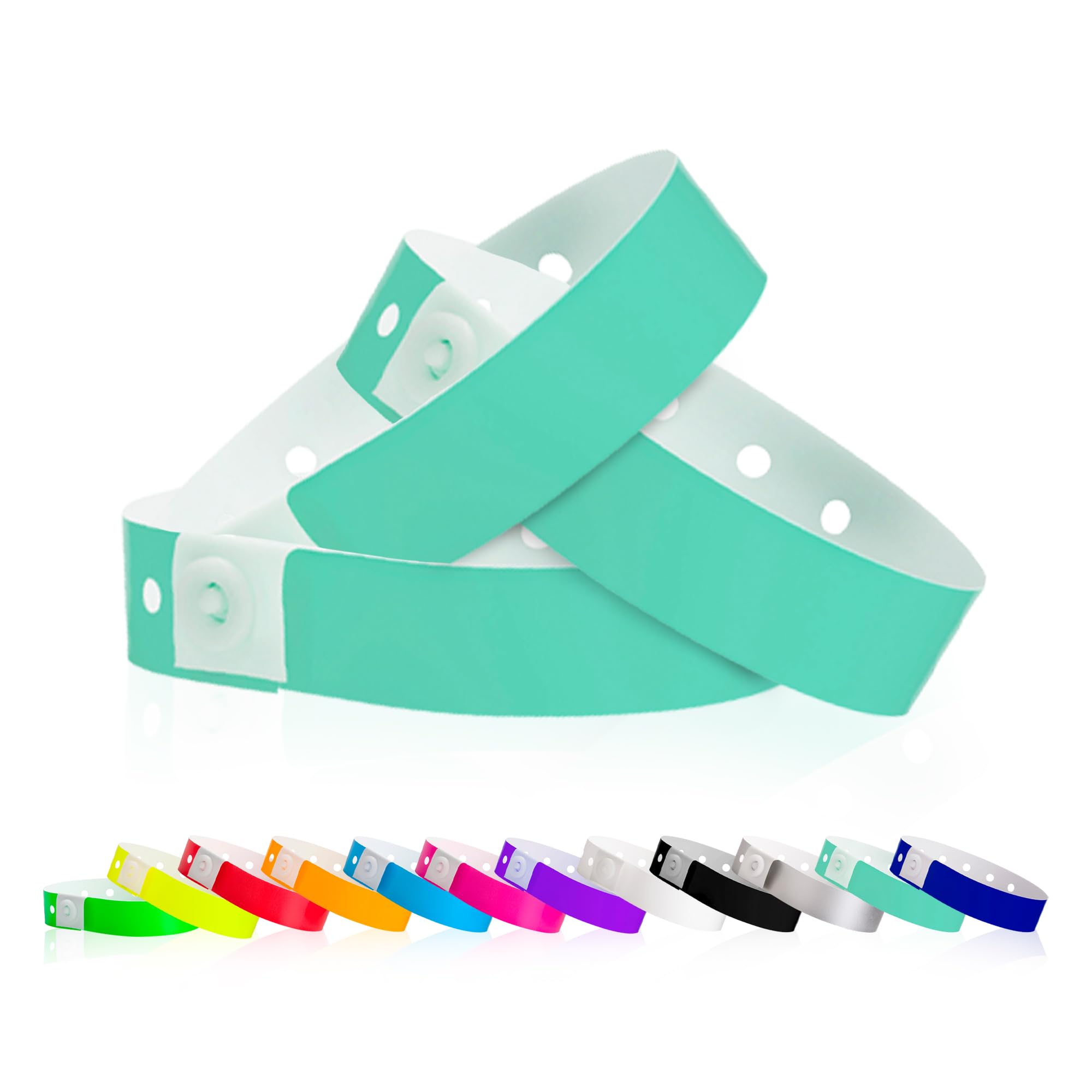 500 WristCo Aqua Plastic Wristbands for Events