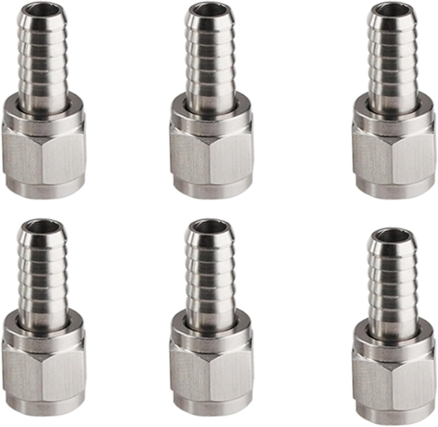 6 Pcs Hose Swivel Nut Barb Stainless Steel Barbed Swivel Nuts Home‑made Brewing Tool 8mm Outer Diameter