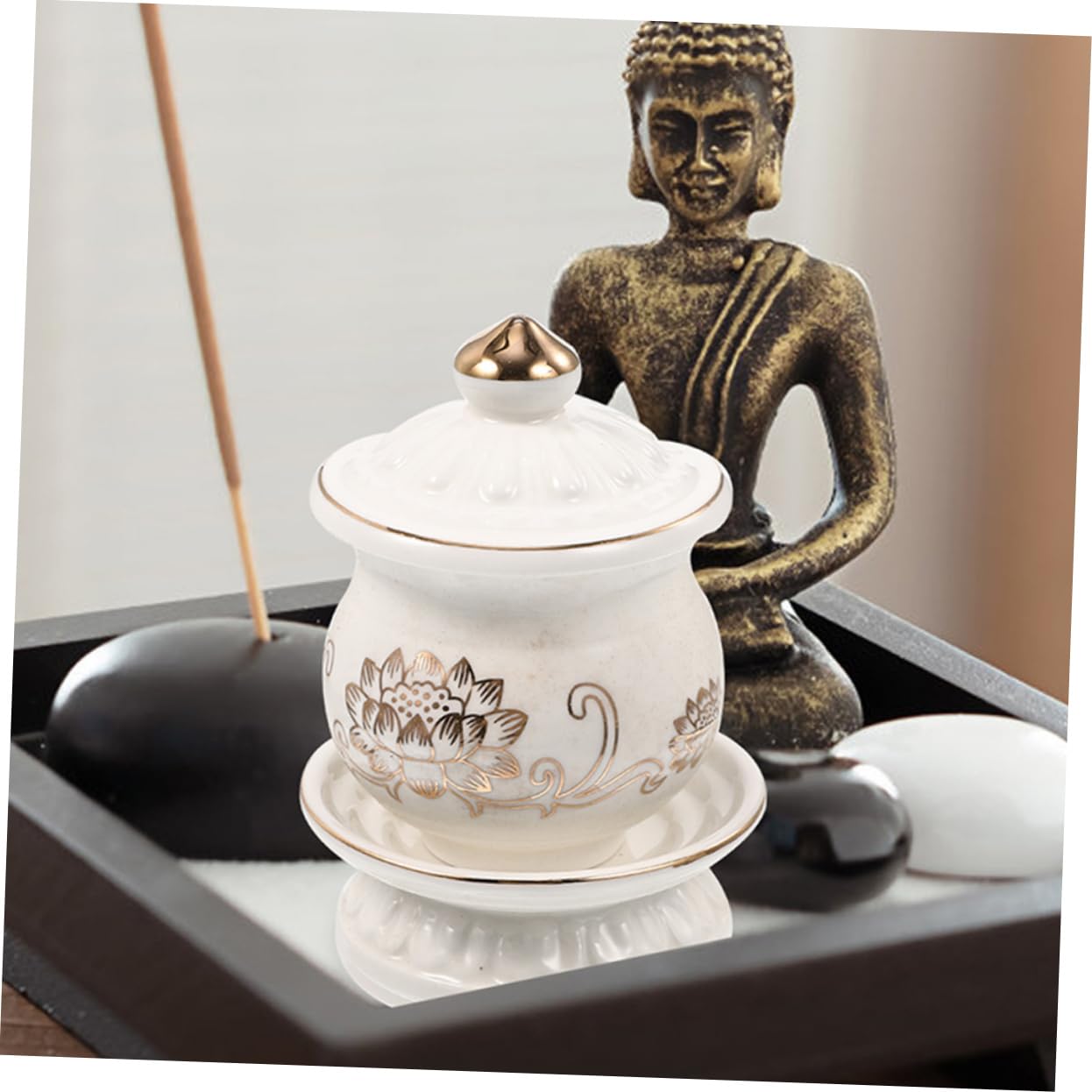 NAMOARLY 2pcs Buddha Worship Water Supply Cup Buddha Water Bowls Buddhist Water Cup Tibetan Altar Cup Holy Offering Water Mugs Sacrificial Water Bowl Sacrifice Cup Home Ceramics White