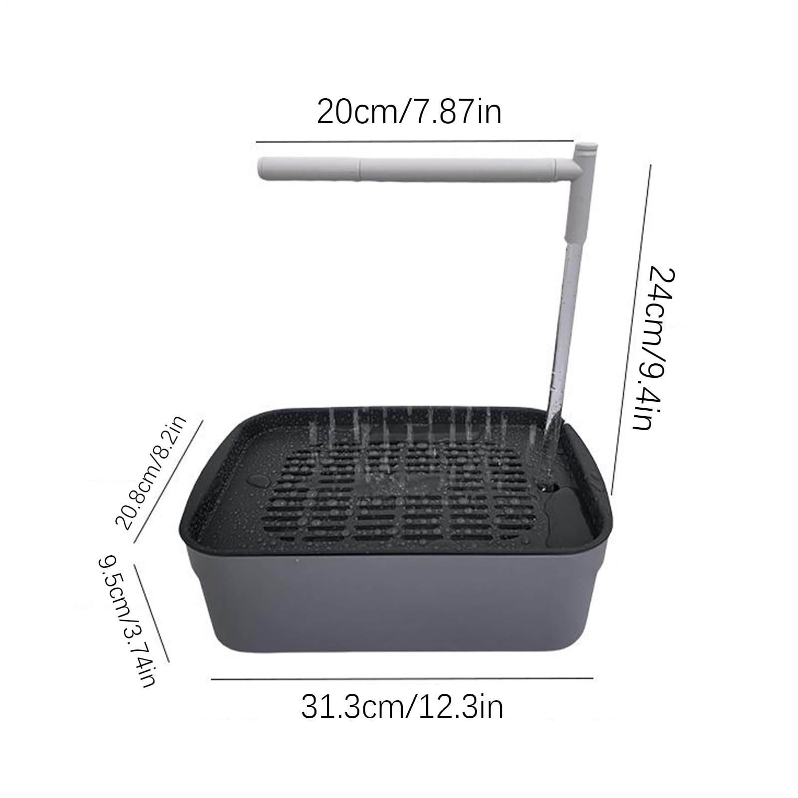 Ducha para pájaros de 31,3 cm, ducha automática para pájaros, recargable por USB, accesorios de baño, con grifo de circulación, para periquitos y pájaros pequeños