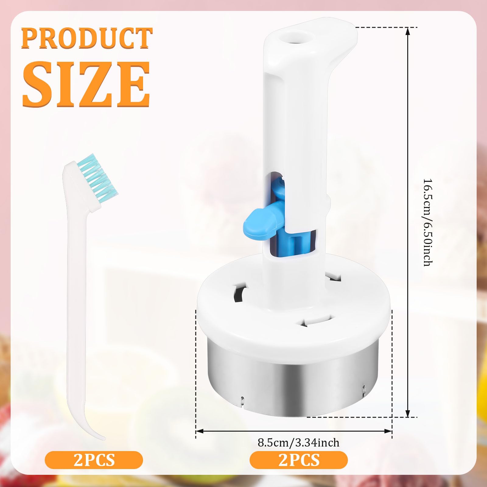Ice Cream Sandwich Maker in Acciaio Inox con 2 Scoop e Pennelli
