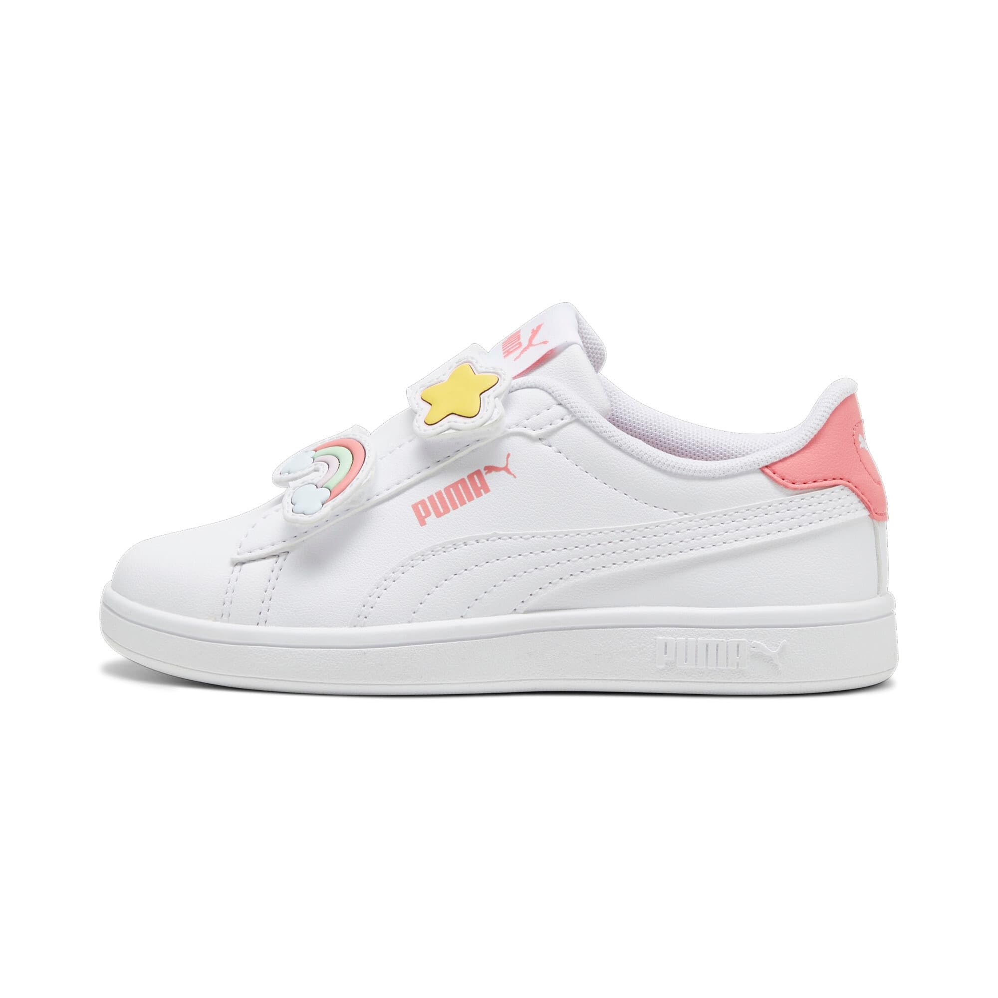PUMA Sneakers Smash 3.0 Badges per Bambini 32, White Passionfruit Pink