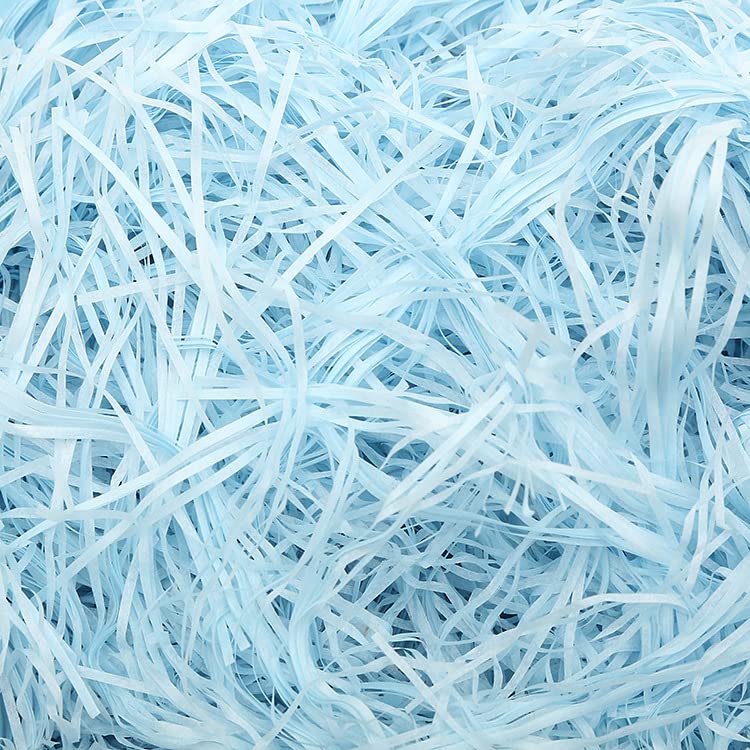 Papier déchiqueté pour boîtes-cadeaux, Papier de soie pailleté déchiqueté, froissé, léger, multicolore, 160-500 g(Sky Blue,500g)