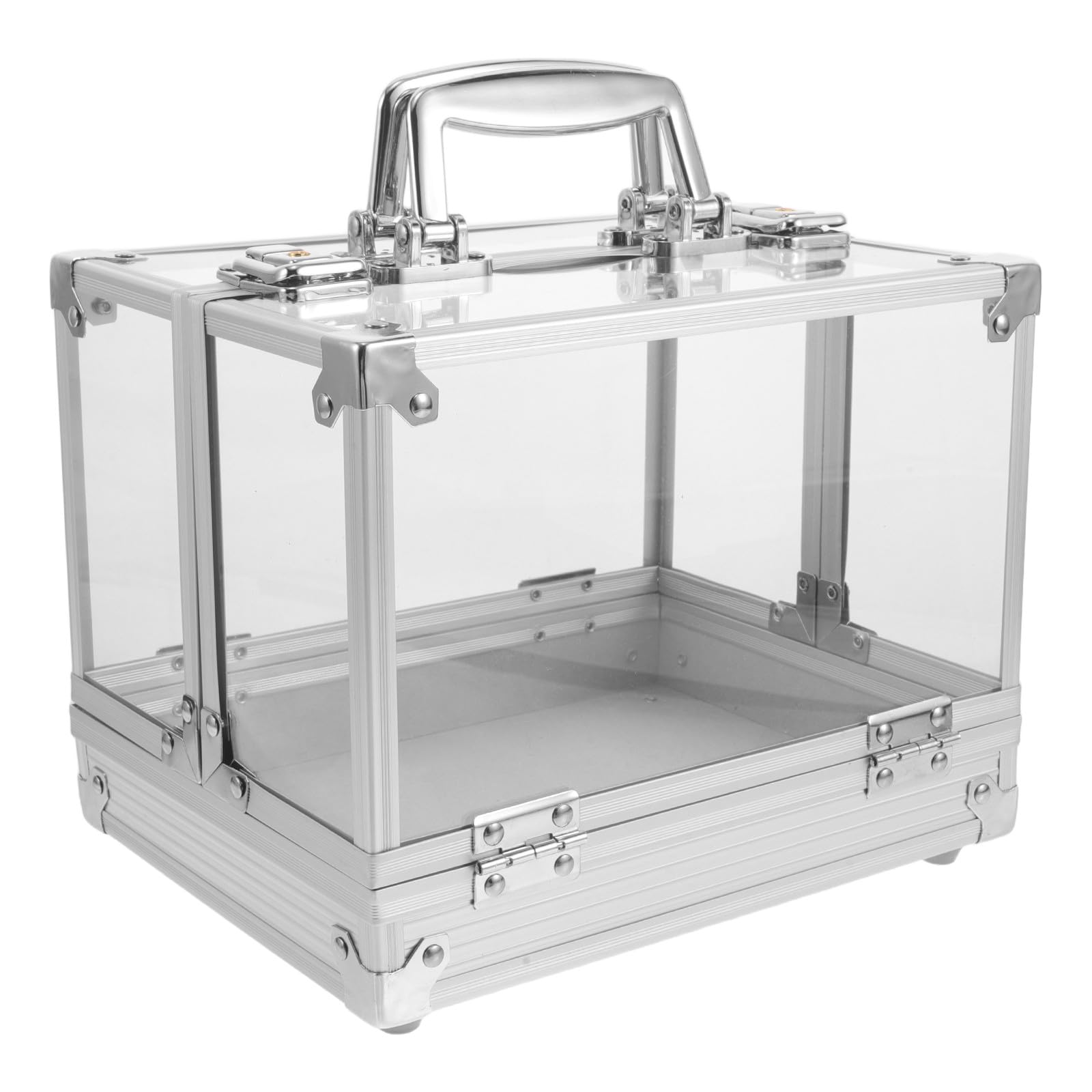 Porta CD in acrilico, porta DVD, custodia trasparente - Organizzatore multimediale impilabile con maniglie per ufficio, videogiochi, album e scaffali