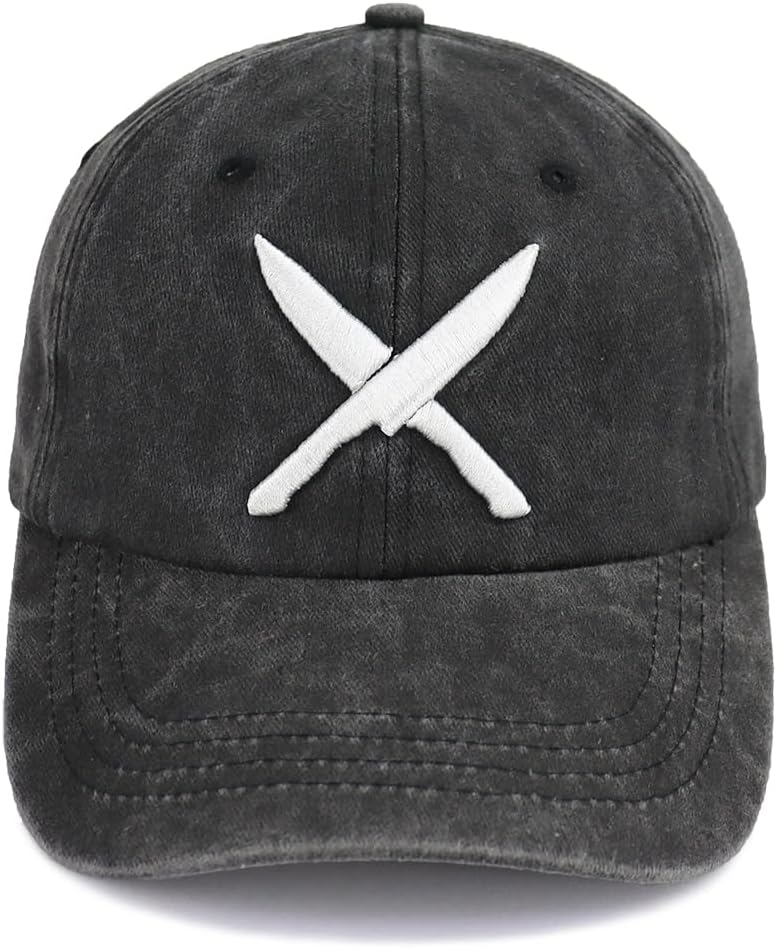 Funny Chef Hats, Knives Kitchen Hat for Men Women, Adjustable Cotton Embroidered Dad Baseball Caps Funny Chef Hats, Knives Kitchen Hat for Men Women, Adjustable Cotton Embroidered Dad Baseball Caps