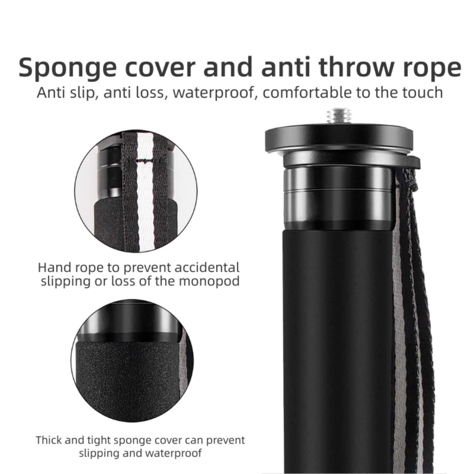 Base de trípodes monopié de carbono de 65 pulgadas para cámara DSLR tornillo de 1/4 3/8 y patas abatibles, accesorio de fotografía