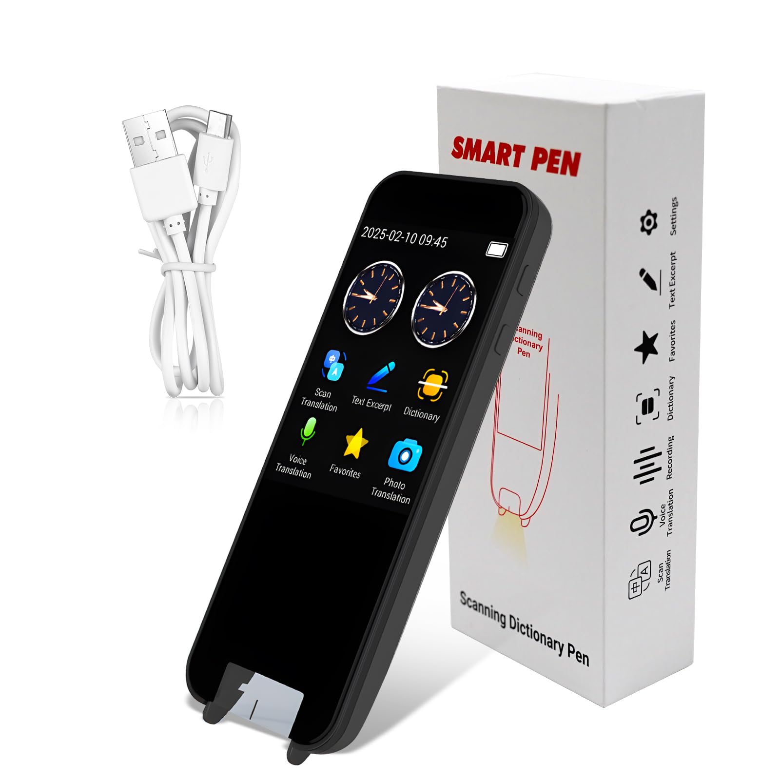 Scan Reader Pen - Penna di traduzione per 113 lingue per bambini e studenti con dislessia, scansione offline e traduzione vocale in 8 lingue, supporta la scansione in testo e traduzione di foto
