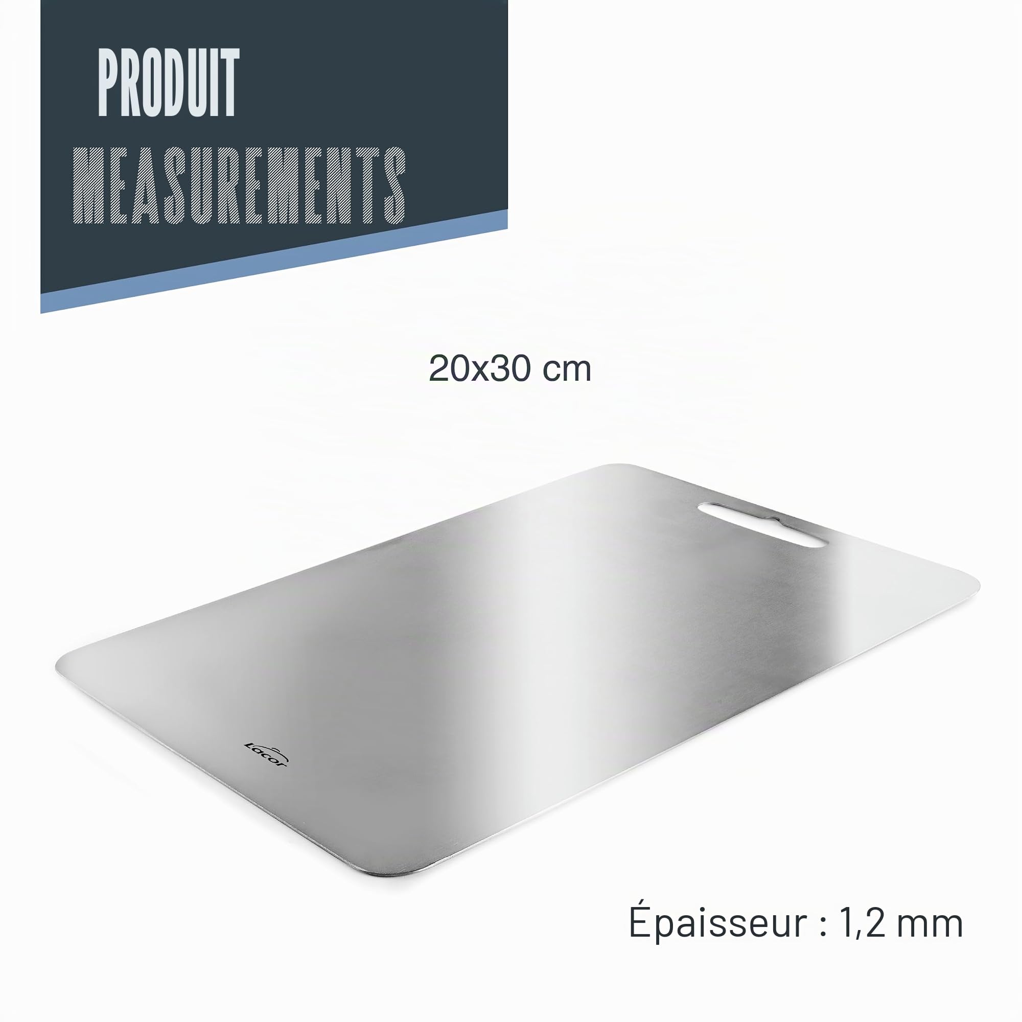 Lacor 60772 Cutting Board Titanium 99% Pure Titanium 20 x 30 cm | Durable professional utensil; designed for optimum performance and quick and easy cleaning in the dishwasher