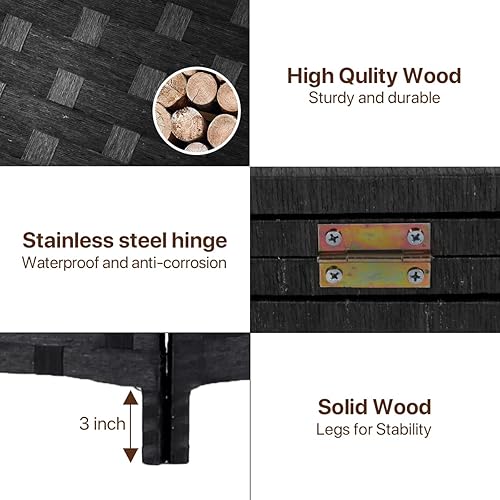 Miniatura 3 de Divisores de habitación y pantallas de privacidad plegables, 4 paneles de 6 pies, divisor de separación de habitación portátil plegable de 6 pies,