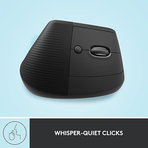 Miniatura 7 de Logitech Ratón ergonómico vertical elevador, inalámbrico, Bluetooth o Logi Bolt receptor USB, clics silenciosos, 4 botones, compatible con