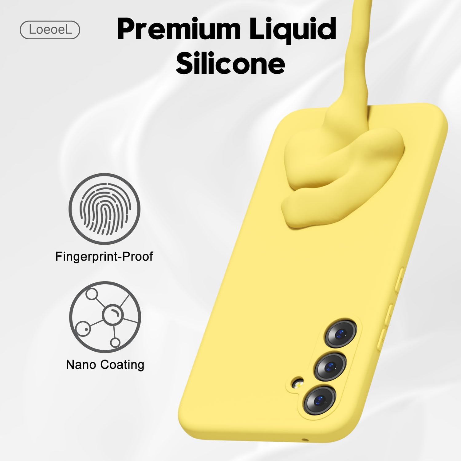 LoeoeL Funda ultrafina para Samsung Galaxy A54 5G, funda de silicona, delgada, minimalista, de goma suave, Jelly A54 5G, para mujeres y hombres, funda de plástico TPU mate liso, amarillo
