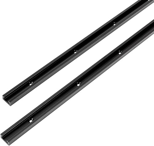 Miniatura 6 de Paquete de 4 pistas en T de 24 pulgadas para carpintería con tornillos, herramientas de carpintería de aleación de aluminio, perfil de doble corte,