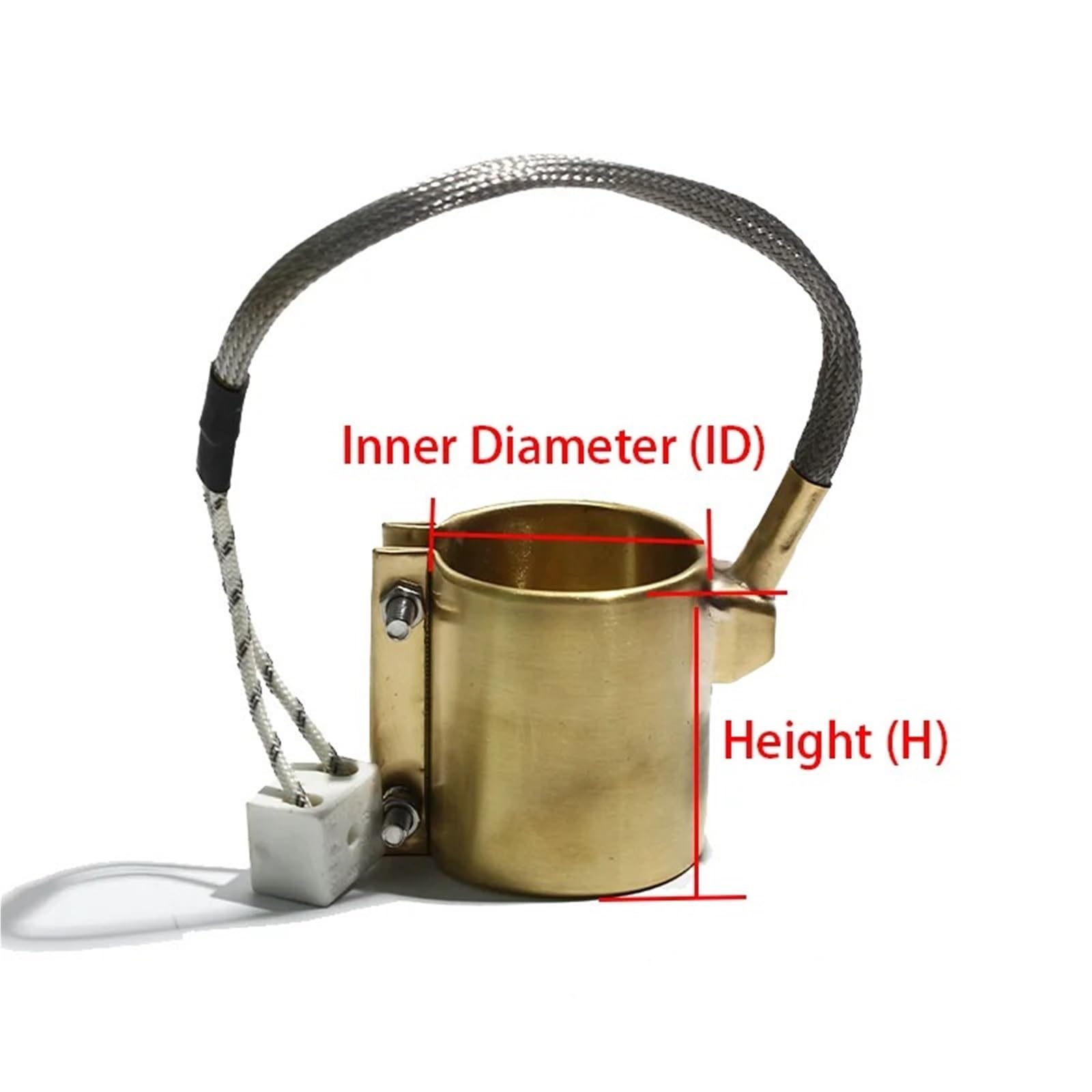 220 V elektrische Heizspule 25 x mm 40 30 60 Kupfer-Interjektionsband-Heizelement 130 W 250 1 Stück(IDxH 25x45mm 160W)