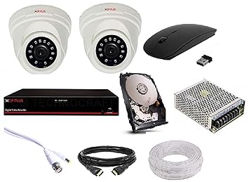 CCTV Camera 2 Dome (2.4MP), 4 Channel DVR, 4 Channel Power Supply, 500GB HDD with Full Combo KIT