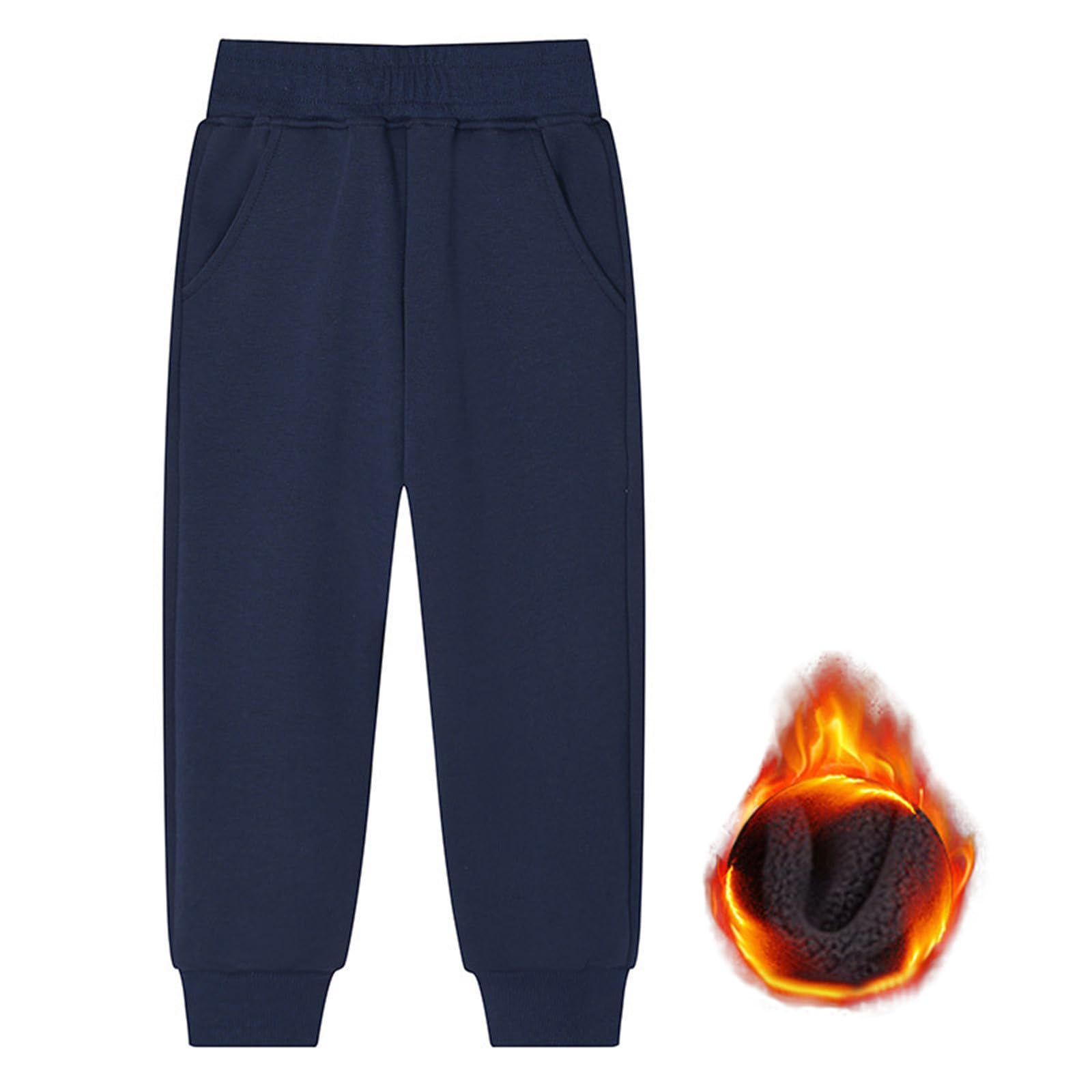 Generisch Legging en polaire pour garçon avec poignets - Pantalon de jogging doux extensible et confortable pour enfants actifs