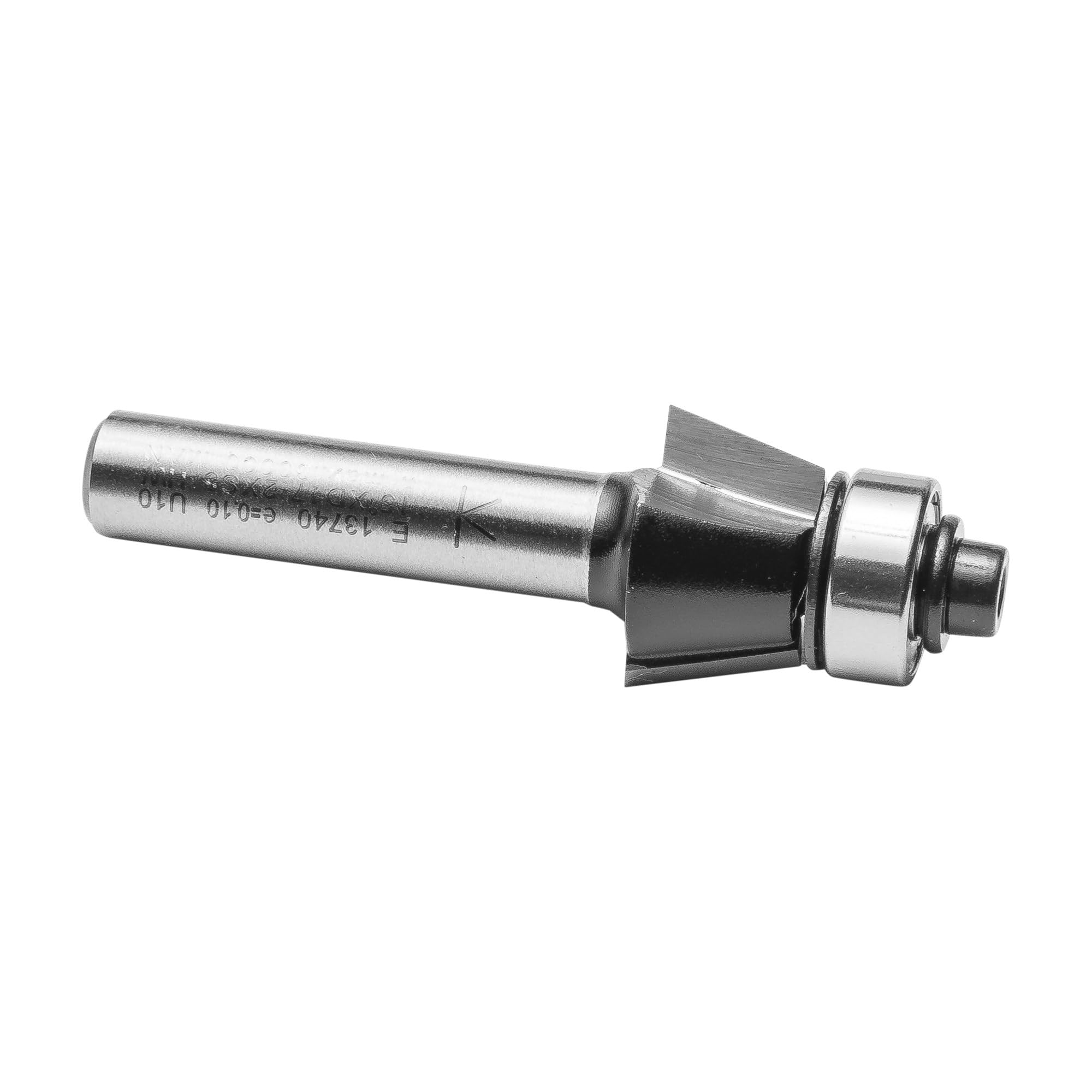 ENT 13740 Fraise à affleurer Carbure, Queue (S) 8 mm, Diamètre (D) 17,2 mm, NL 9,5 mm, E 15°, SL 32 mm, avec roulement