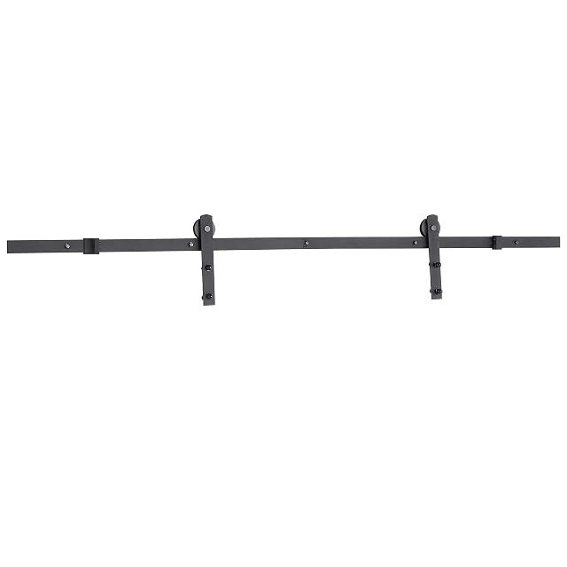 Amazon Basics AB-BDH102 Sliding Barn Door Hardware Kit, I-Shaped Hanger, 2 Metres, Black