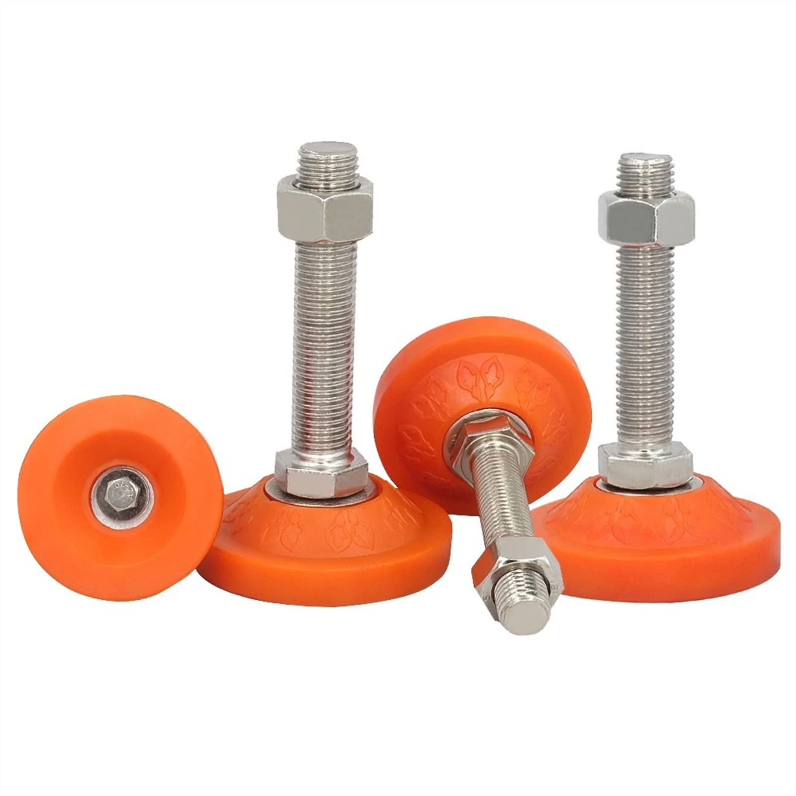 vfdaSWQQ levelling foot, 4PCS M16 Threaded Pole Leveling, Shockproof PVC Base, for Furniture Mechanical Equipment(D90xM16X150)